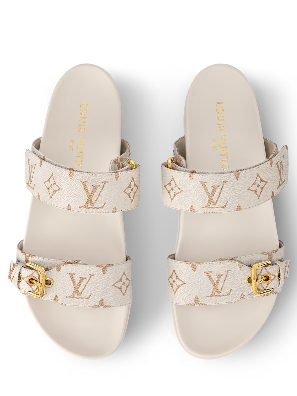 Women’s Louis Vuitton Bom Dia Flat Comfort Mule Dune Beige Size 39